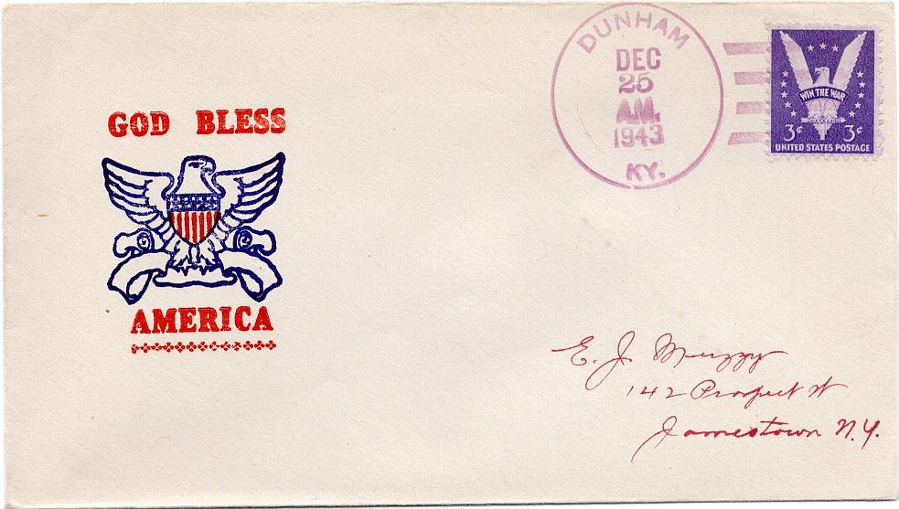 Dunham KY Postal Cover